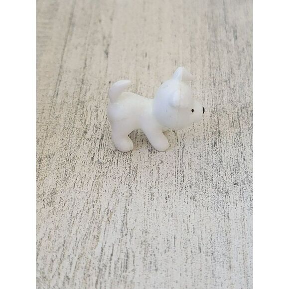 Miniature white puppy dog pet accessory toy figure - Picture 2 of 4
